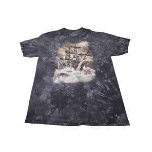 The Mountain The Kraken T-Shirt Tie Dye Octopus Pirate Ship Men's 4XL Black